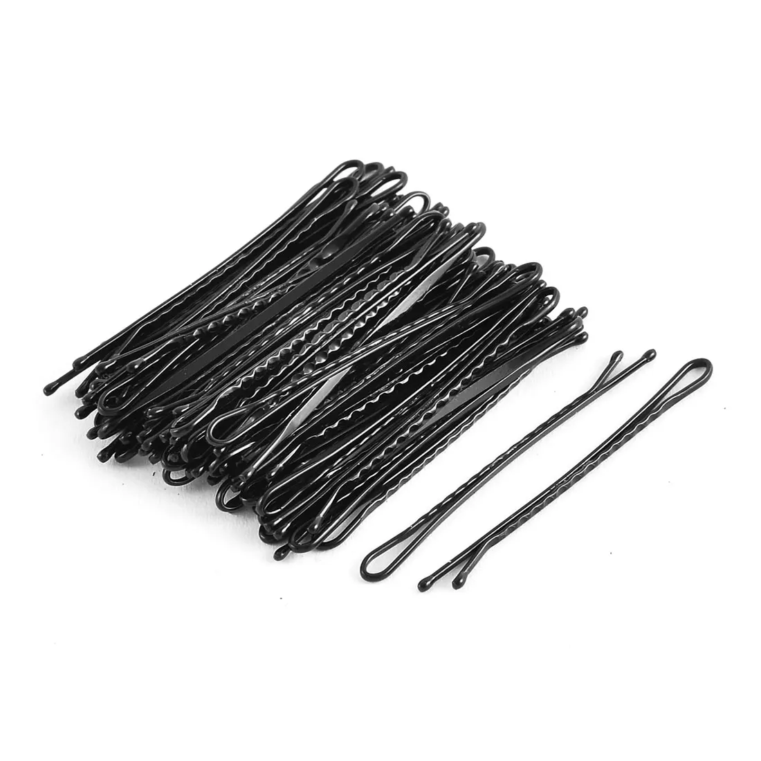 Metal Invisible Single Prong Bobby Pin Barrette Hair Clip Black 58 Pcs