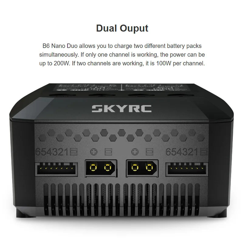 Оригинальное умное зарядное устройство SKYRC B6 Nano Duo 2X100W 15A AC Bluetooth Dis с поддержкой Sky