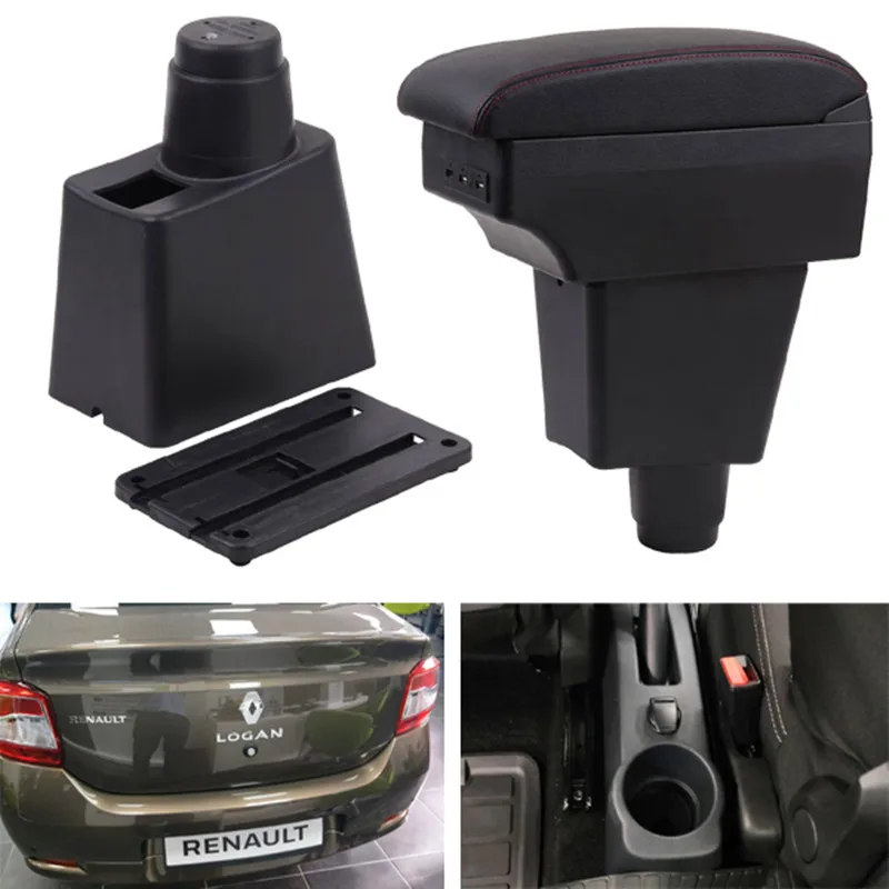 Reposabrazos Central para coche, de almacenamiento Renault Logan 2, accesorios de - AliExpress