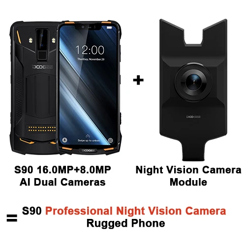 Add night Version DOOGEE S90 IP68/IP69K модульный прочный сотовый телефон 6,1" 5050 mAh 6GB 128GB Helio P60 Восьмиядерный Android 8,1 16,0 M камера телефон - Цвет: Add night Version