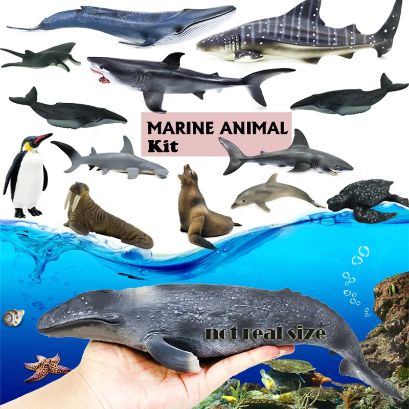 

12pcs Mini Set Emulational Children Animal Toys Solid Plastic Material Dinosaur/wild Animal/marine animal Doll Set With Box