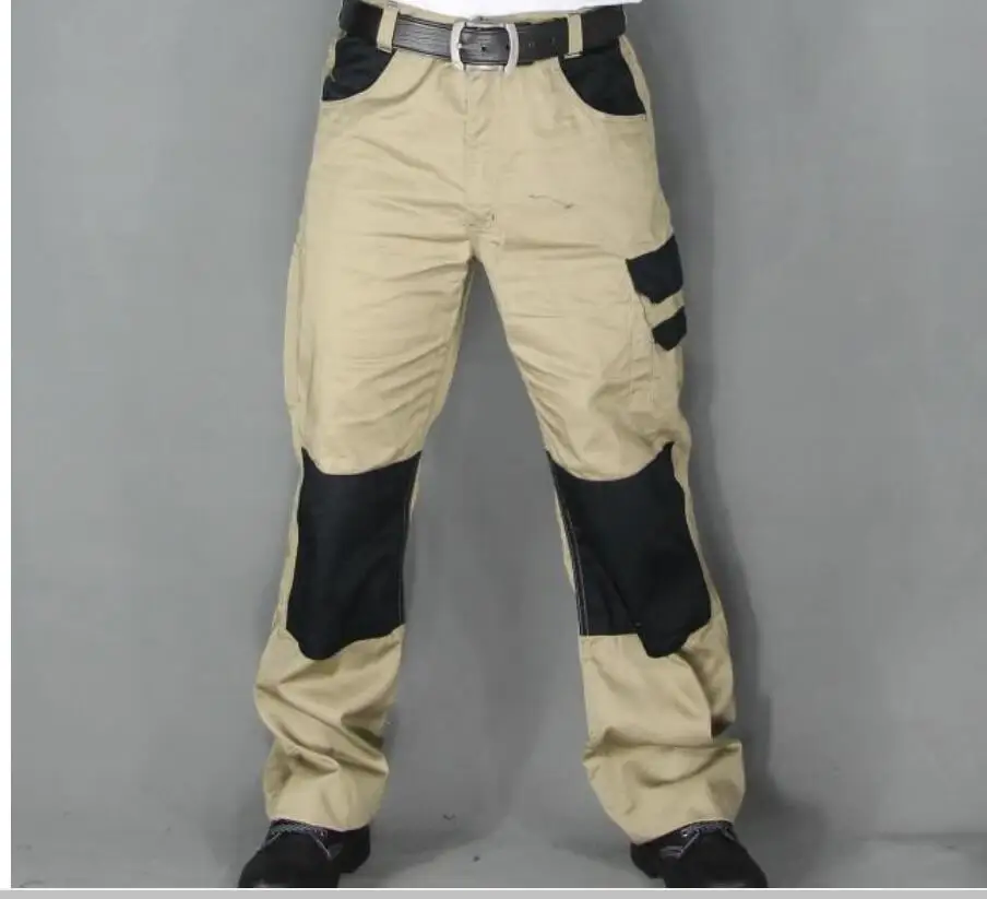 36-42 рабочие брюки мужские рабочие износостойкие и грязные свободные черные мульти-карманные уличные толстые брюки карго брюки размера плюс