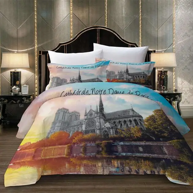 London Scenery Big Ben Bus Telephone Booth Bedding Duvet Cover Set