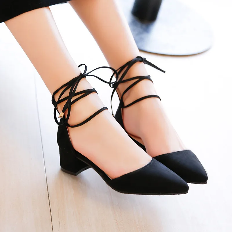 

sandals female summer thick with wild Korean version of the sexy belt with 2018 new high-heeled Rome female shoes tide