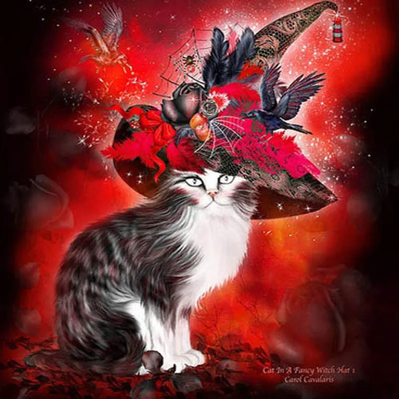 Full diamond embroidery animal full painting cross stitch diy cat square | Дом и сад