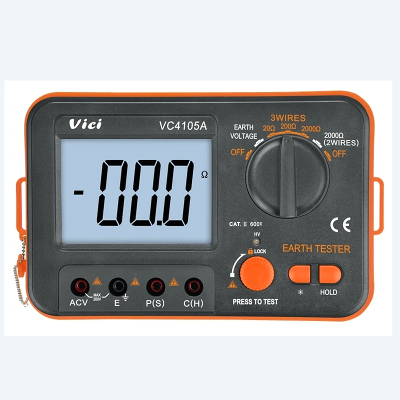 VICI Digital LCD Earth Resistance Tester Ground Resistance Voltage