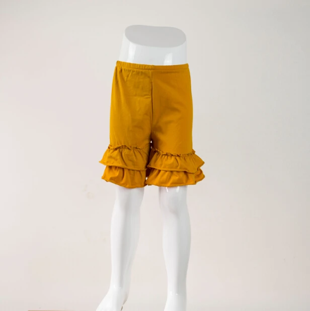 wholesale Boutique Clothing Cotton baby ruffle shorts candy color Icing