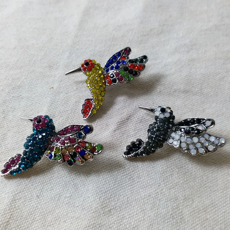 

Fashion 1PC Alloy bird Brooch High Quality trendy rhinestone animals pins and brooches for women men clothes pins metal