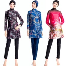 Женский Мусульманский купальник, исламский скромный хиджаб размера плюс, одежда для плавания, купальный костюм, пляжный купальник с полным покрытием