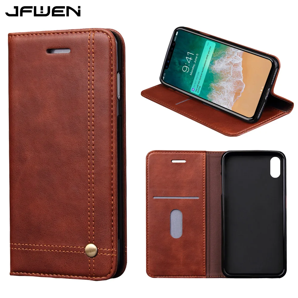 JFWEN For Coque iphone X XS Max XR Case Leather Flip