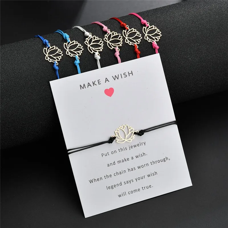 

New Simple Female Personality Hollow Lotus Rope Bracelets Christmas Bangle Gift for Women