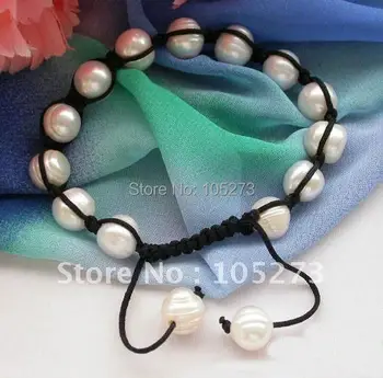 

Charming! Wholesale 3pcs 100% Hand-Woven 10MM White Round Pearl Bracelet Fashion Women's Jewelry Wholesale Free Shipping FN2059