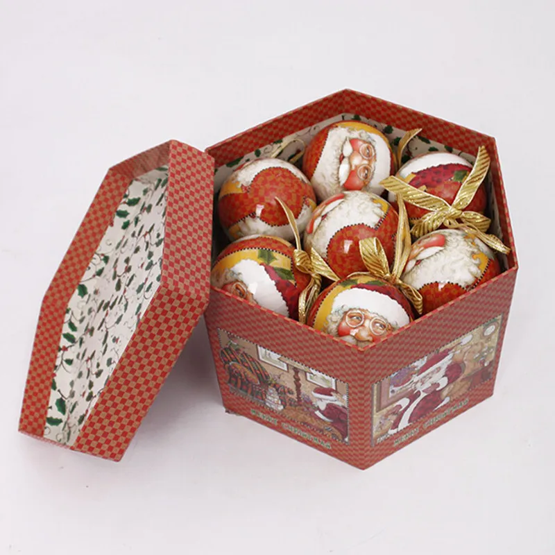 7cm / 14 / pack Christmas gift boxes painted balls Christmas tree