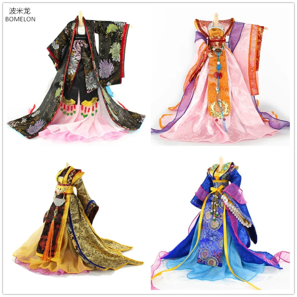 

Handmade Chinese Ancient Costume Doll Clothes Tang Dynasty Womens Doll Clothing for 30CM Bjd 1/6 Dolls Accessories Girl Toys