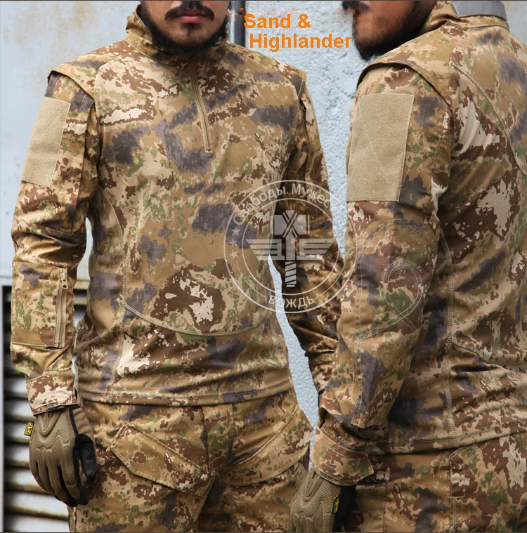 Natural Camo patchwork Combat Shirt 