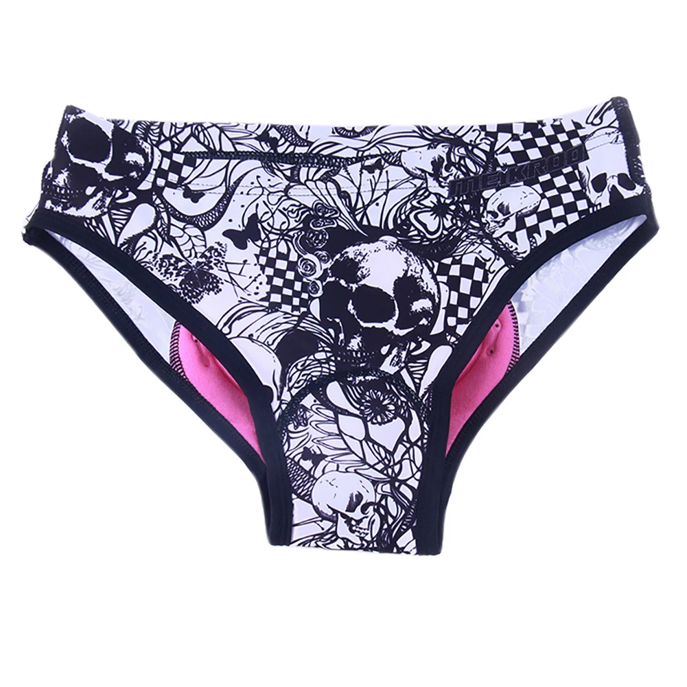 Skull Style Breathable Shock Absorption Bike Riding Cycling Underwear Cycling Underpants For Women