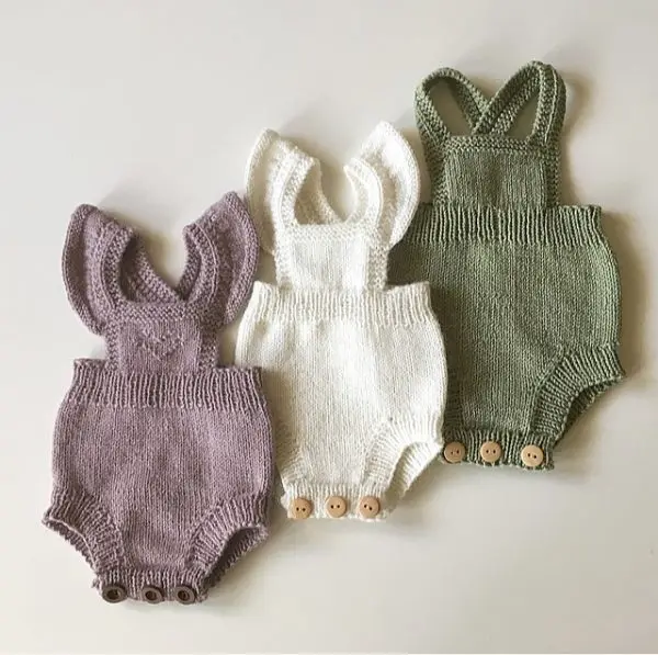

2019 Spring Winter Baby Clothes Wool Newborn Baby Knitted Ruffled Romper Princess Baby Girls Jumpsuit Baby Girls Boys Romper