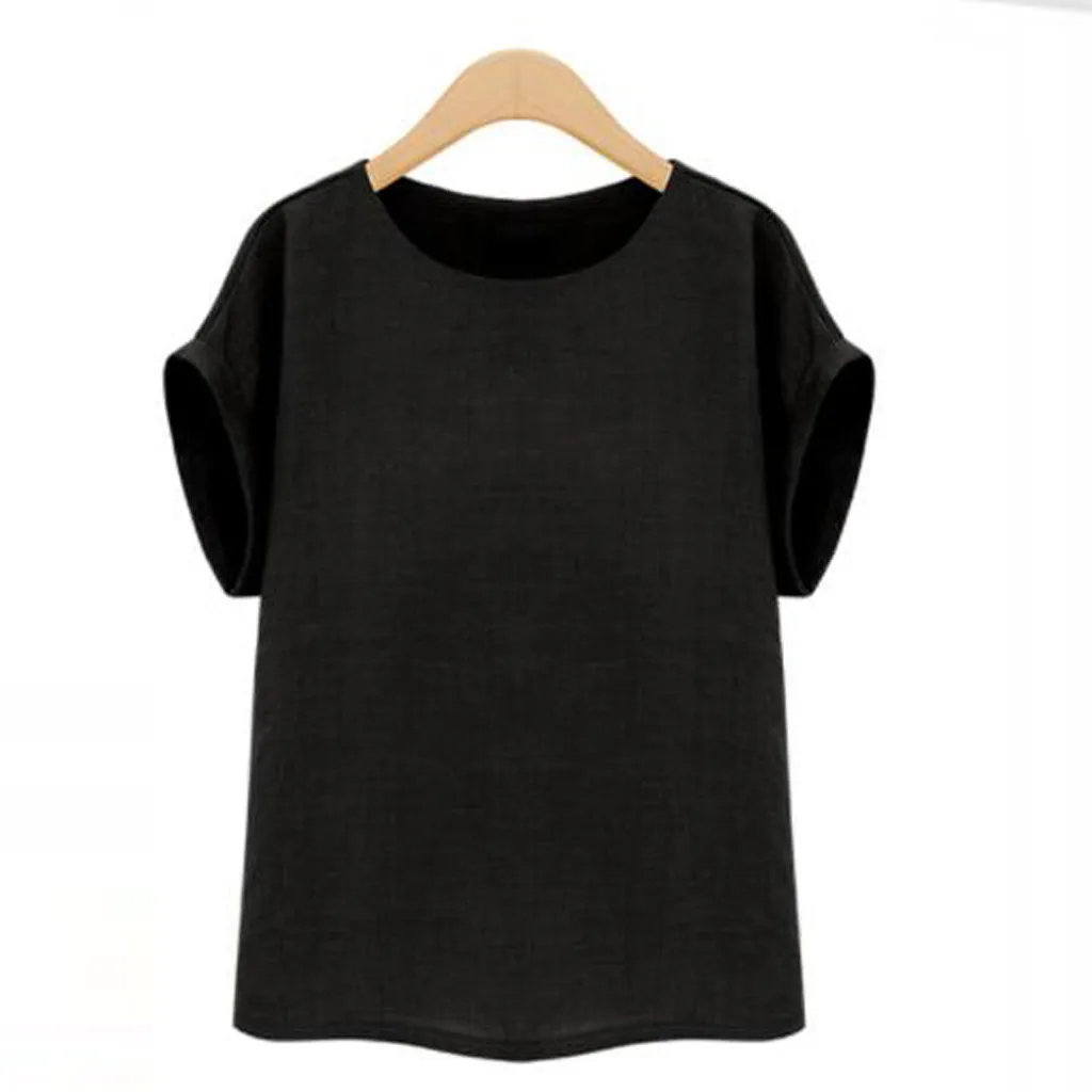 

SAGACE Vintage T Shirt Women Short Sleeve Cotton Linen Casual Solid color Tshirt female LooseTops Vests Harajuku Fashion tops