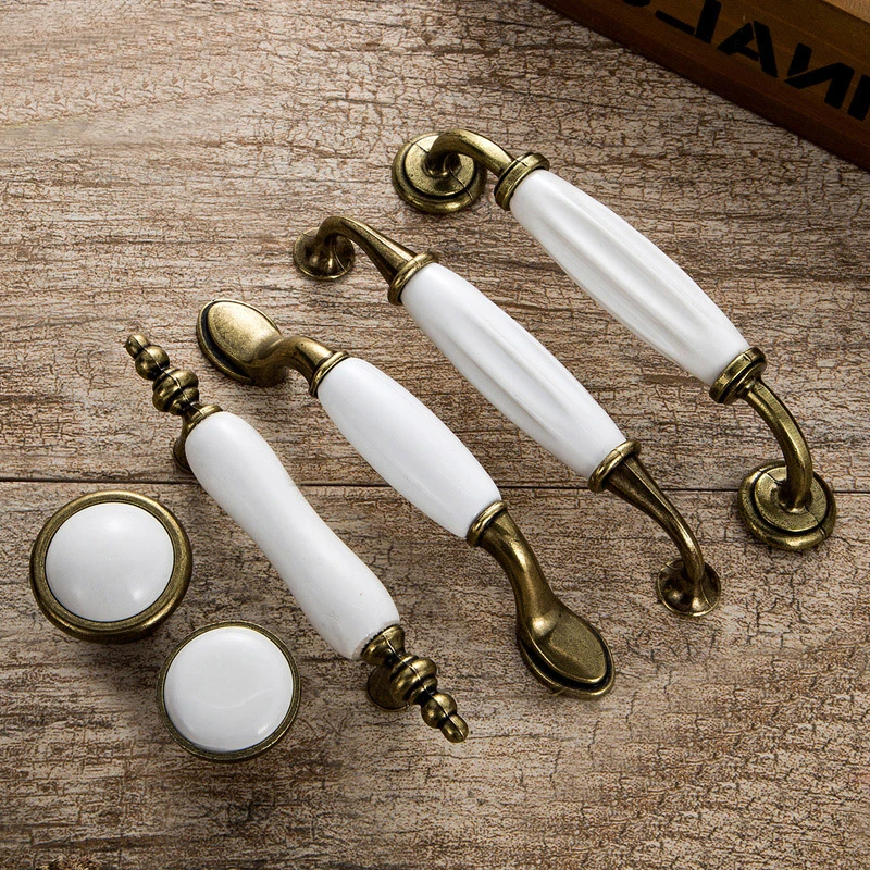 European Antique Furniture White Ceramic Handles Drawer Pulls Kitchen Cabinet Knobs Cupboard Handles Pull European Antique Furniture White Ceramic Handles Drawer Pulls Kitchen Cabinet Knobs Cupboard Handles Pull