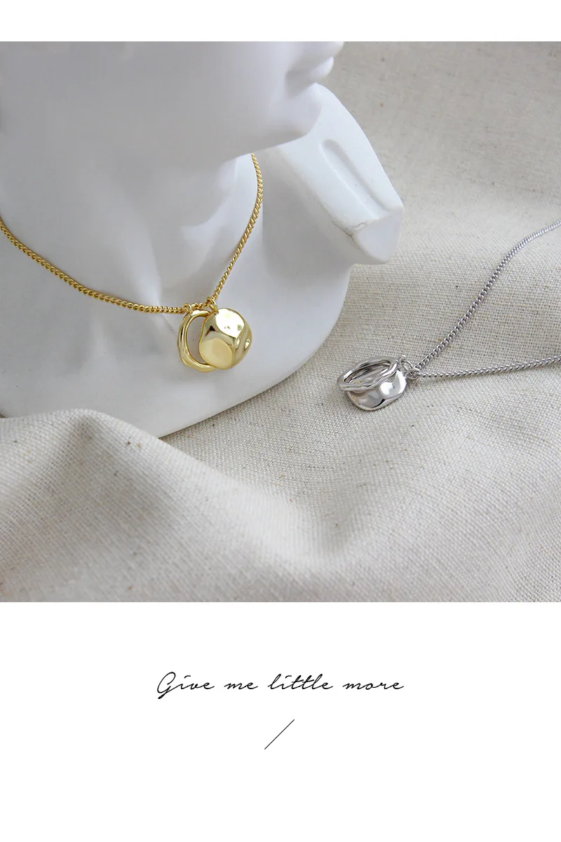 F.I.N.S уникальное 925 пробы Серебряное ожерелье Корейская мода неровное круглое Ожерелье Подвески для женщин 925 Серебряное ювелирное изделие