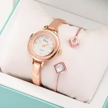 DISU Women Girl Wrist Watch Light Luxury Temperament Bracelet Set Chain Ladies Watches Fashion Watch 2019 Relogio Feminino