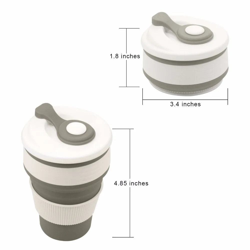 Кофейные кружки для путешествий, складные силиконовые портативные тазы для улицы, кемпинга, туризма, пикника, складные офисные стаканчики для воды, BPA бесплатно
