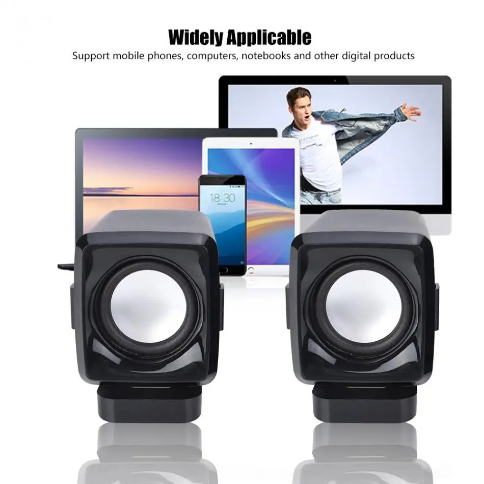 Высококачественный Мини Портативный Аудио активный динамик USB стерео HiFi тяжелый бас для iPad/настольного ПК компьютера