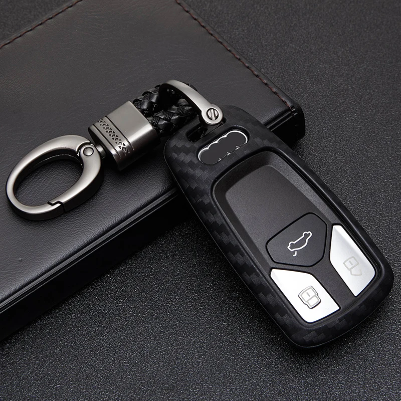 Чехол для автомобильного ключа с узором из углеродного волокна держатель Audi A4 B9 Q5