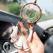 Олень, Ловец снов, автомобильный кулон, перо, Ловец снов, колокольчики, автомобили, интерьерное подвесное декоративное украшение, домашний декор, подарок
