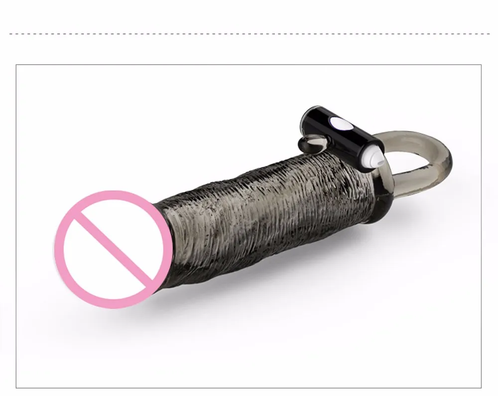 Please me Vibrating Penis sleeve Penis enlargement Penis extender Reusable Condoms bomba peniana pro extender Sex toys for men 12