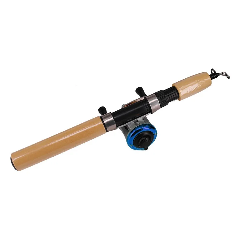 Vara de Pesca Haste com Molinete Conjunto de Engrenagem de Pesca Telescópica Combo Mini Linha Pesca Eva & 8 Conj. de varas
