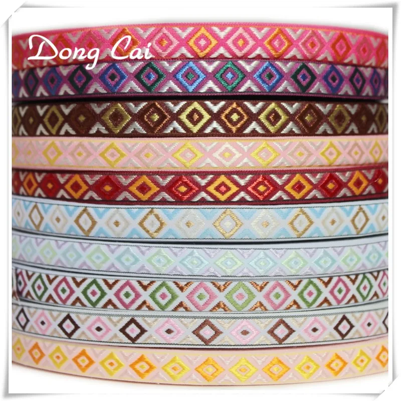 10yards/lot 1.3CM 13MM colourful national Jacquard embroidered Ribbon Dacron nylon computer ribbon home textile accessories | Дом и сад