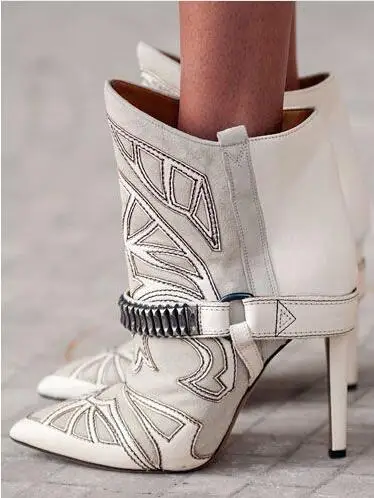 Embroidery-Suede-Leather-Pointed-Toe-Ankle-Boots-Stiletto-Strappy-Lady-Short-Boots-Fashion-Lady-High-Heels