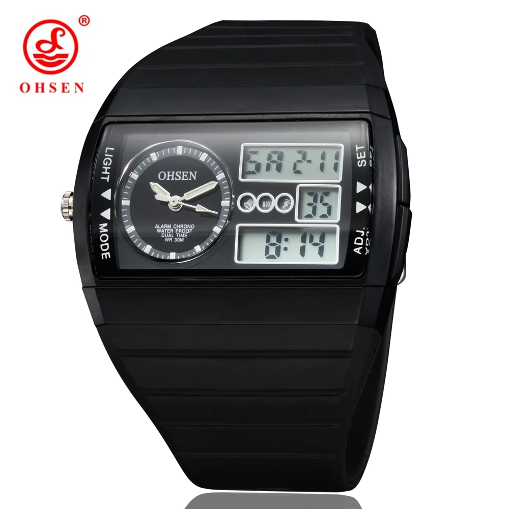 

OHSEN black Digital Watch Hours relojes para hombre Men's Clock Quartz Relogio Masculino Military Sport Mens Casual Wristwatches