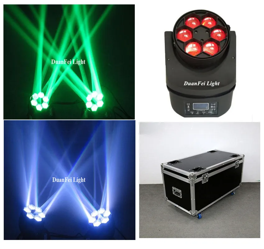 (4 шт. + flycase) 6x15 Вт Светодиодная движущаяся головка bee dj led rgbw | Лампы и освещение