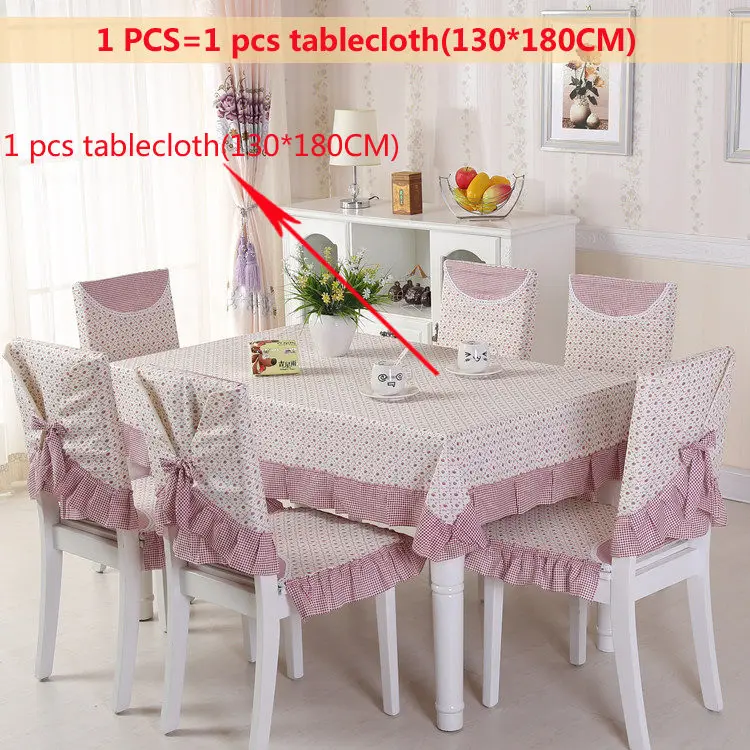 Print Dinning Tablecloth Cotton Cloth Fabric Table Cloth Chair Cover Chair Cushion Set Household Decoration Tea Table Cloth - Цвет: Purple1pcs-130x180cm