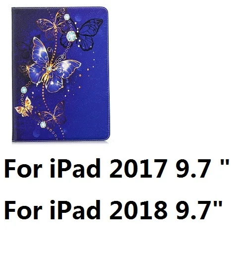 Голубая Бабочка узор Поддержка защитный чехол для iPad Air iPad 2/3/4 мини 1 2 3 4 Mini 10,5 9,7 дюйма - Цвет: For iPad 2017 2018