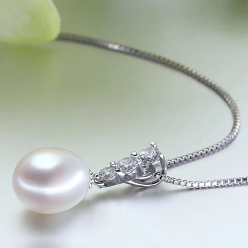 Fashion Natural Black Pearl Pendant Necklaces 925 Sterling Silver Jewelry For Women Pearl Necklace Silver Chain Accessories Gift pendant necklace,silver necklace