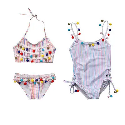 

Baby Girl Swimsuit 2017 New Striped Toddler Baby Kids Girls Swimwear Swimsuit Bikini Swimmer Bather Clothes