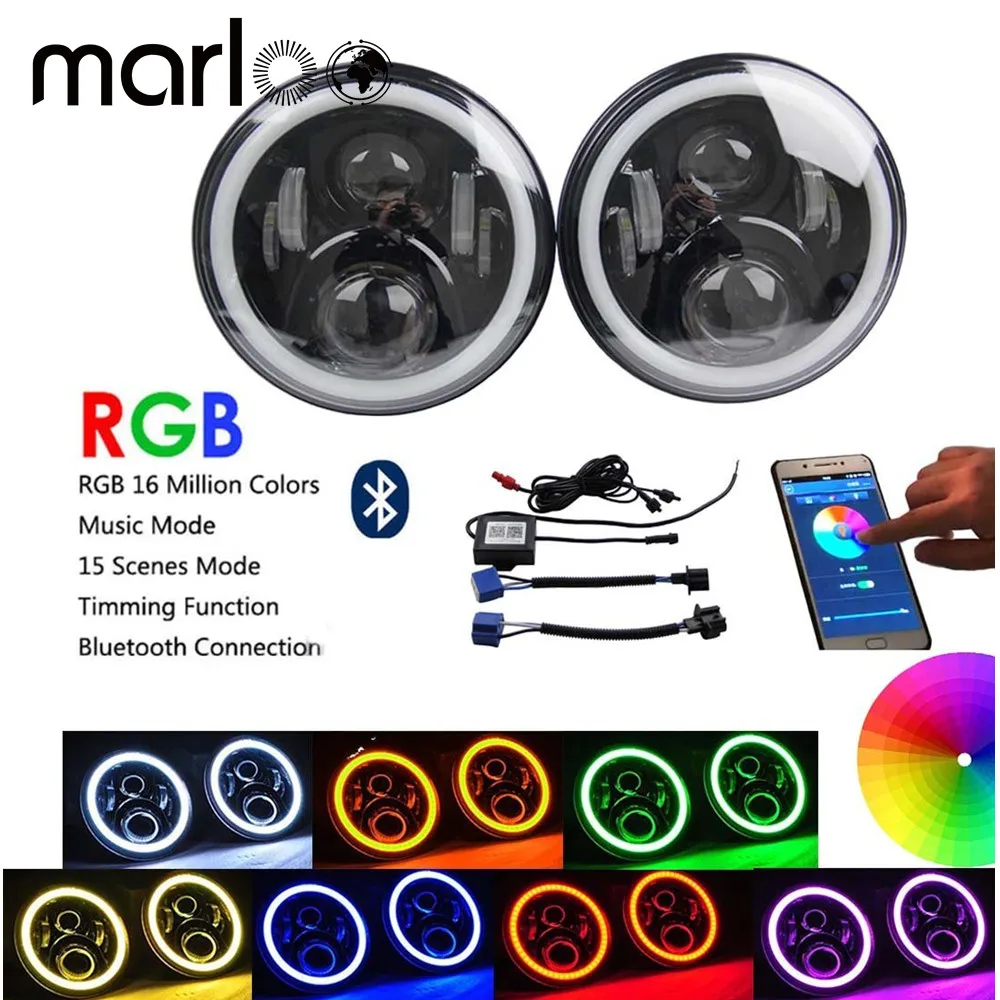 Для Wrangler JK Приглашаем посетить наших заказчиков выставку CJ 7 дюймов RGB DRL Halo Кольцо