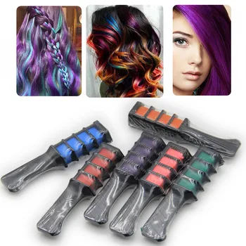 

6 Piece/Set Mini Instant Hair Chalk Comb Shimmer Temporary Hair Dye Color Cream for Party Fans Cosplay DIY Crayons Styling Kit