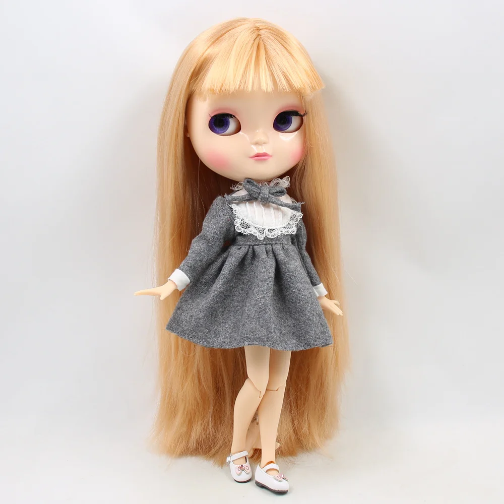 Neo Blythe Doll with Orange Hair, White Skin, Shiny Cute Face & Jointed Azone Body 4