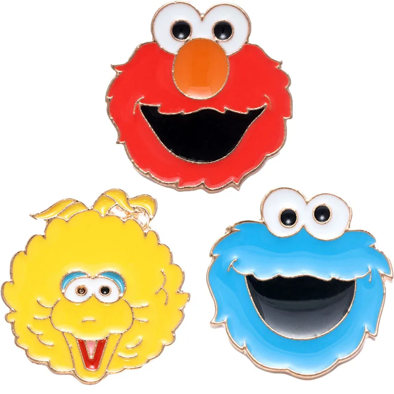 Брошь Улица Сезам и эмалированная булавка мультяшное животное Elmo печенье монстр