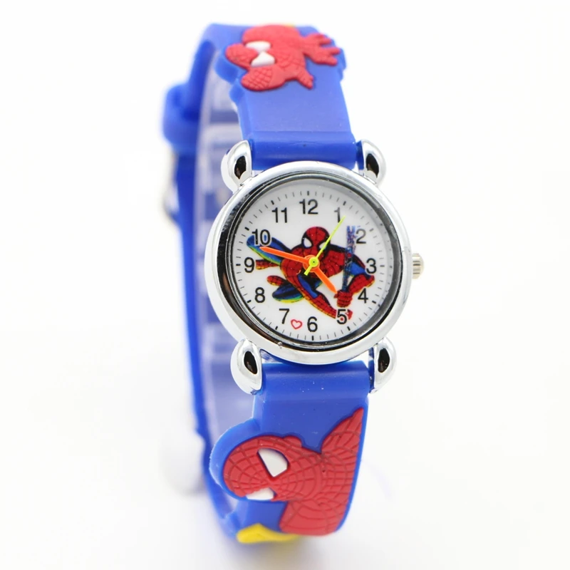 10pcs Hot sale Watch New Fashion Spiderman Child Watch Silicon Cartoon Kids Sport Watch Boys quartz watch Relojes 3D Watch Relog