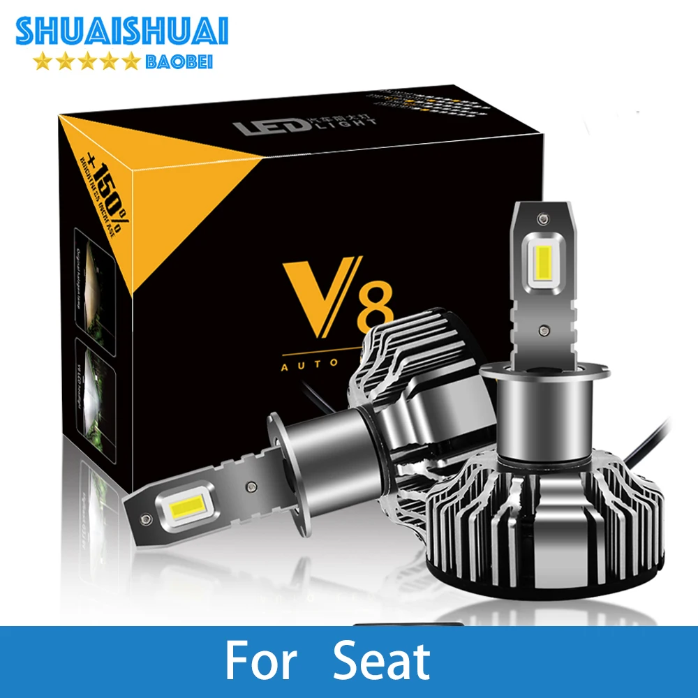 

Car Headlight For Seat Ibiza Leon Altea Toledo Arosa H7 LED H4 LED H1 H7 H3 9005 6500K 8000LM CSP CSP Chips Fog Light Bulb