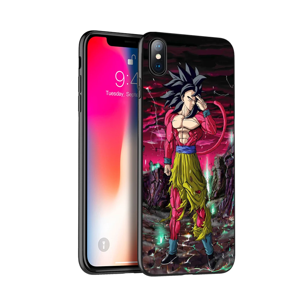 Черный ТПУ чехол для iphone 5 5s se 6 6s 7 8 plus x 10 силиконовый XR XS 11 pro MAX super vegeta saiyan|Бамперы| |