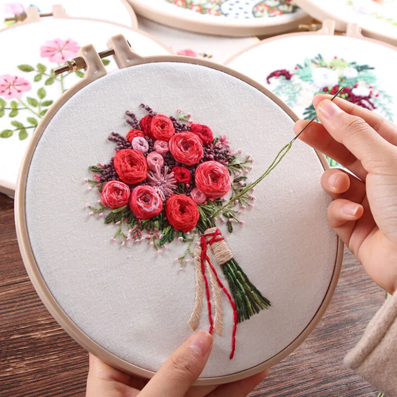 Европа DIY ленты цветы Набор для вышивки с рамкой для начинающих наборы для рукоделия вышивка крестиком серии рукоделие швейный Декор
