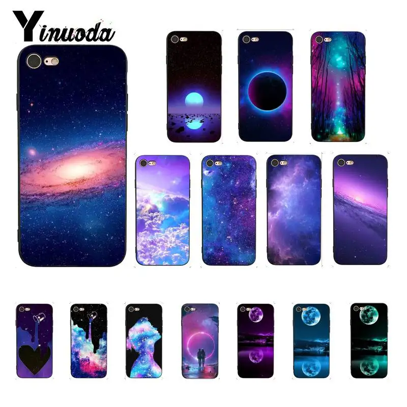 Yinuoda фиолетовый чехол для телефона с космическими звездами iPhone 8 7 6 6S 6Plus 5 5S SE XR X XS
