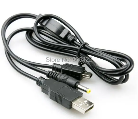 DHL доставка 2 в 1 USB Передача данных зарядный кабель для Sony PSP 1000 2000 3000|usb in usb|charger cable