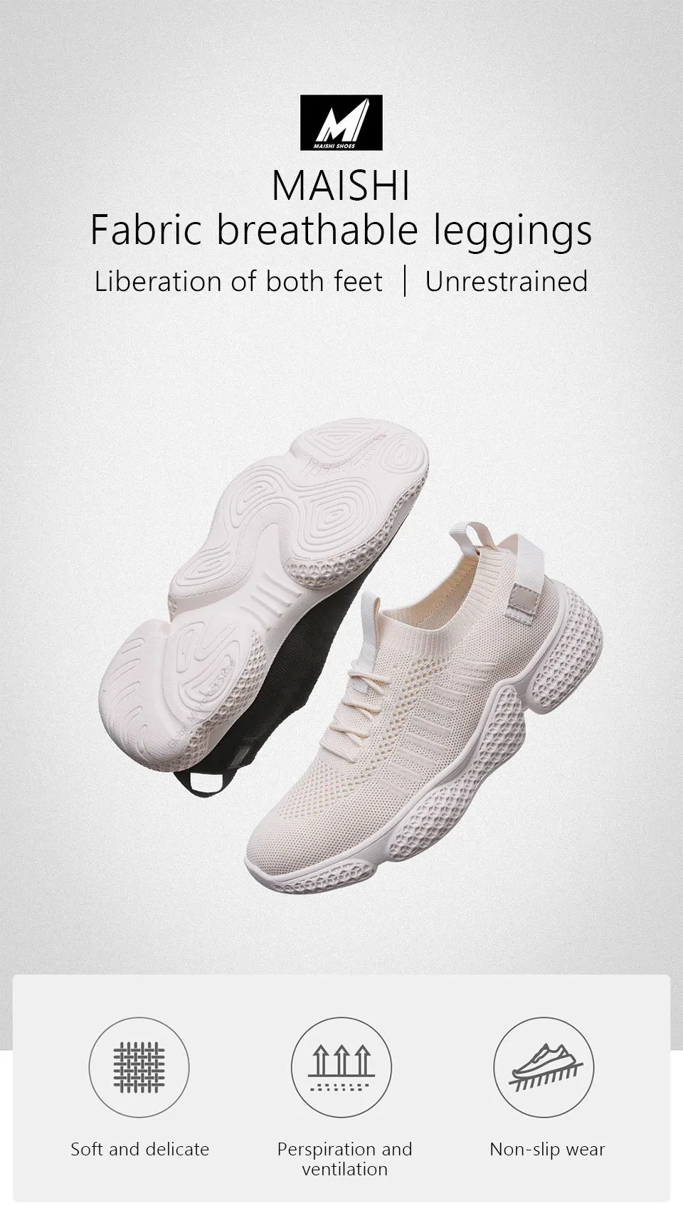 Xiaomi Youpin MAISHI Flying Weave Air-permeable Socks Flying Weave Uppers Socks Design Cork insoles